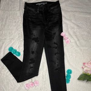 American Eagle Black Ripped Jeans